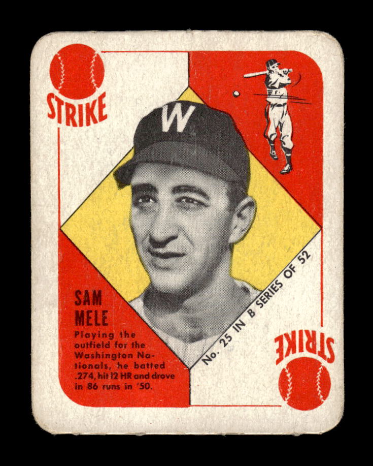 1951 Topps Blue Backs #25 Sam Mele Washington Senators Poor 10012676
