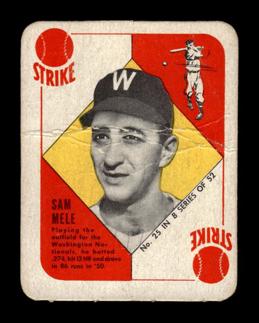 1951 Topps Blue Backs #25 Sam Mele Washington Senators Poor 10012677