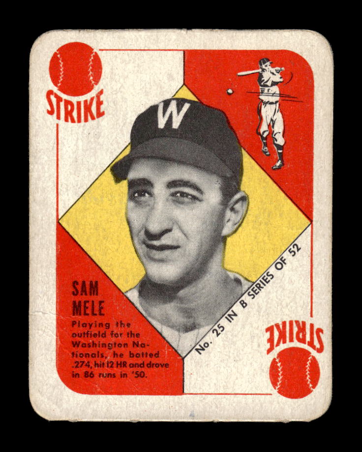 1951 Topps Blue Backs #25 Sam Mele Washington Senators Poor 10012678