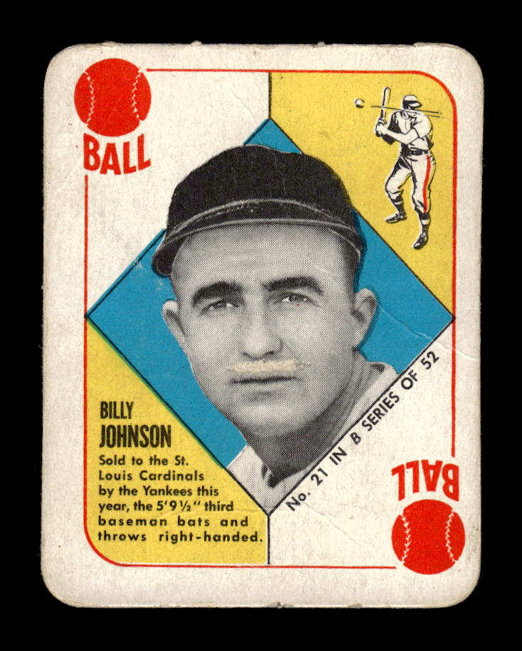 1951 Topps Blue Backs #21 Billy Johnson St. Louis Cardinals Poor 10012683