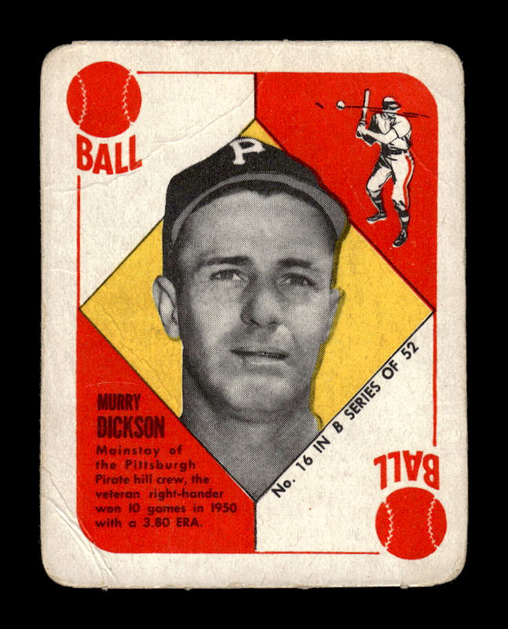 1951 Topps Blue Backs #16 Murry Dickson Pittsburgh Pirates Poor 10012693