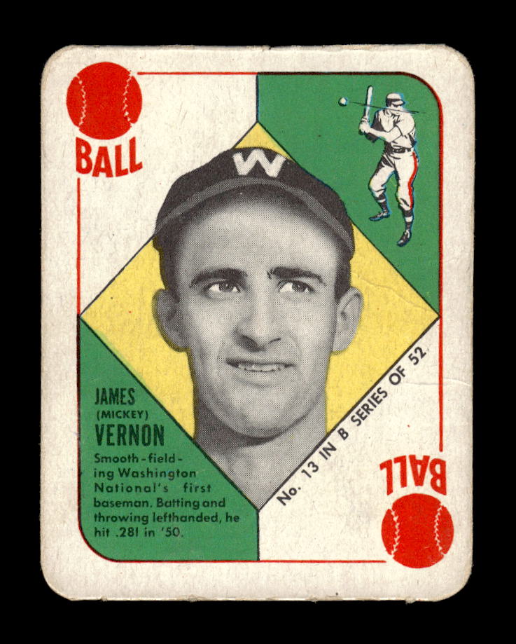 1951 Topps Blue Backs #13 Mickey Vernon Washington Senators Poor 10012701