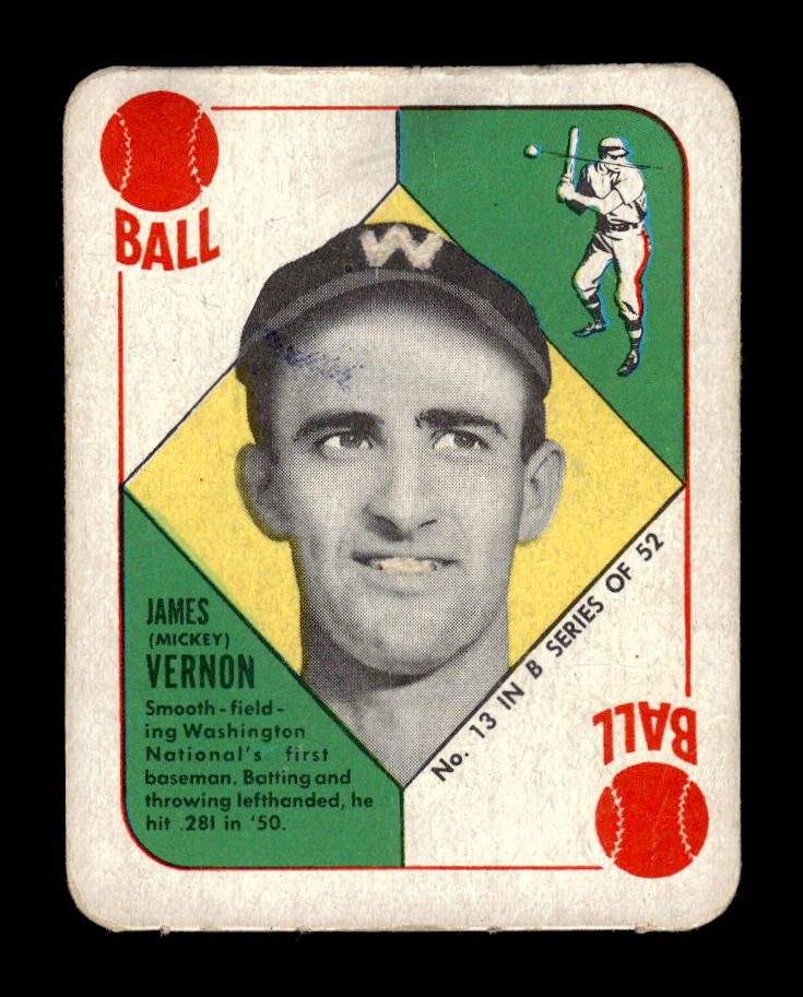 1951 Topps Blue Backs #13 Mickey Vernon Washington Senators Poor 10012702