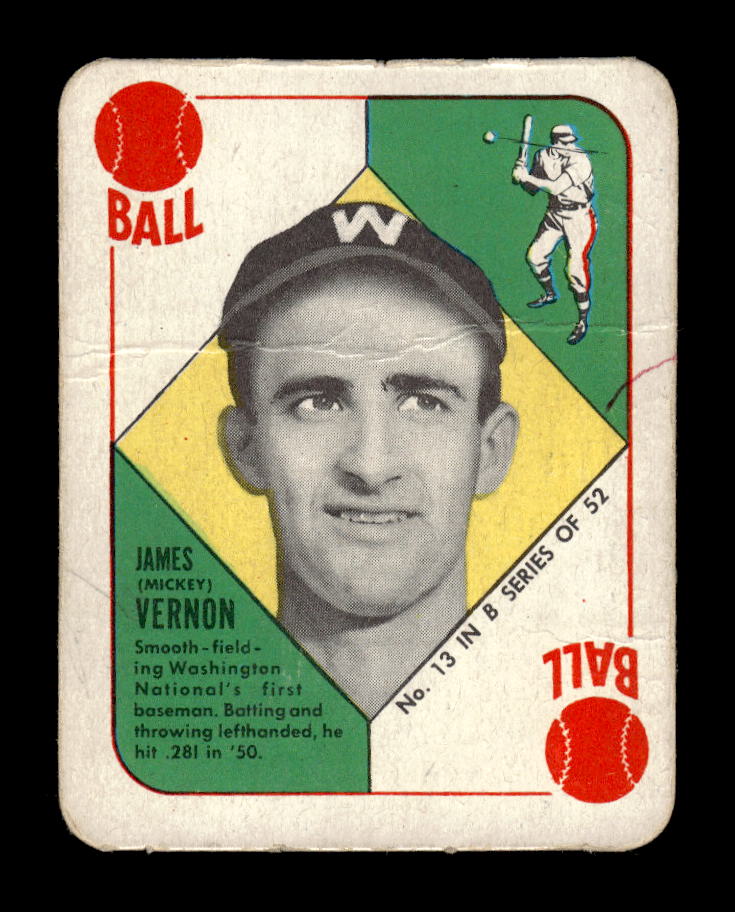 1951 Topps Blue Backs #13 Mickey Vernon Washington Senators Poor 10012703