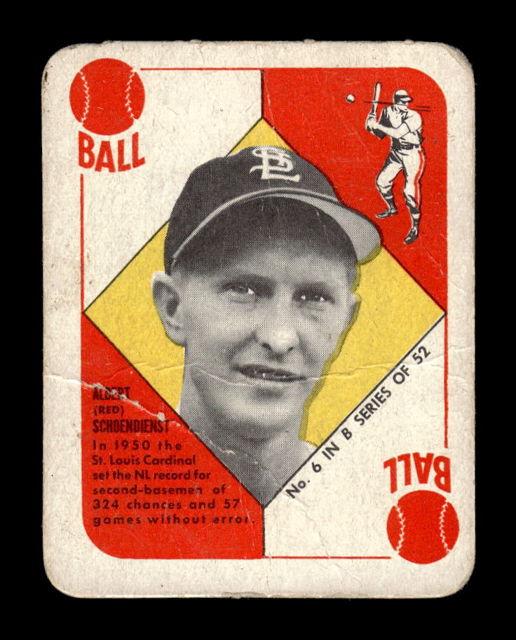 1951 Topps Blue Backs #6 Red Schoendienst St. Louis Cardinals Poor 10012709