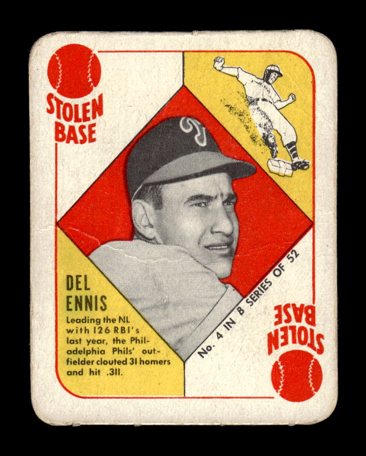 1951 Topps Blue Backs #4 Del Ennis Philadelphia Phillies Poor 10012713