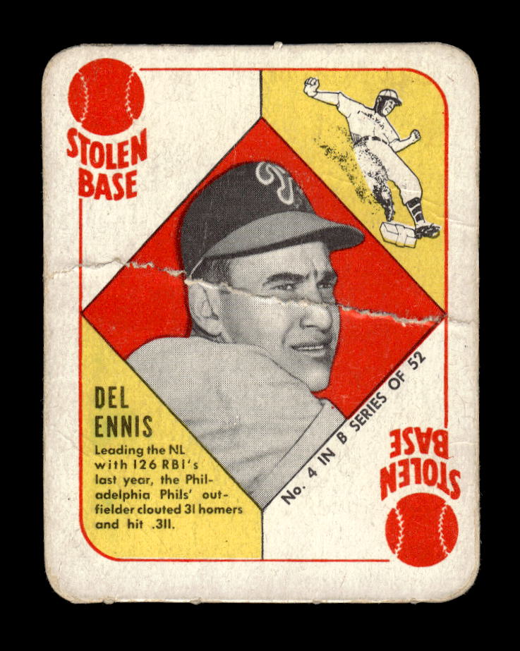 1951 Topps Blue Backs #4 Del Ennis Philadelphia Phillies Poor 10012714