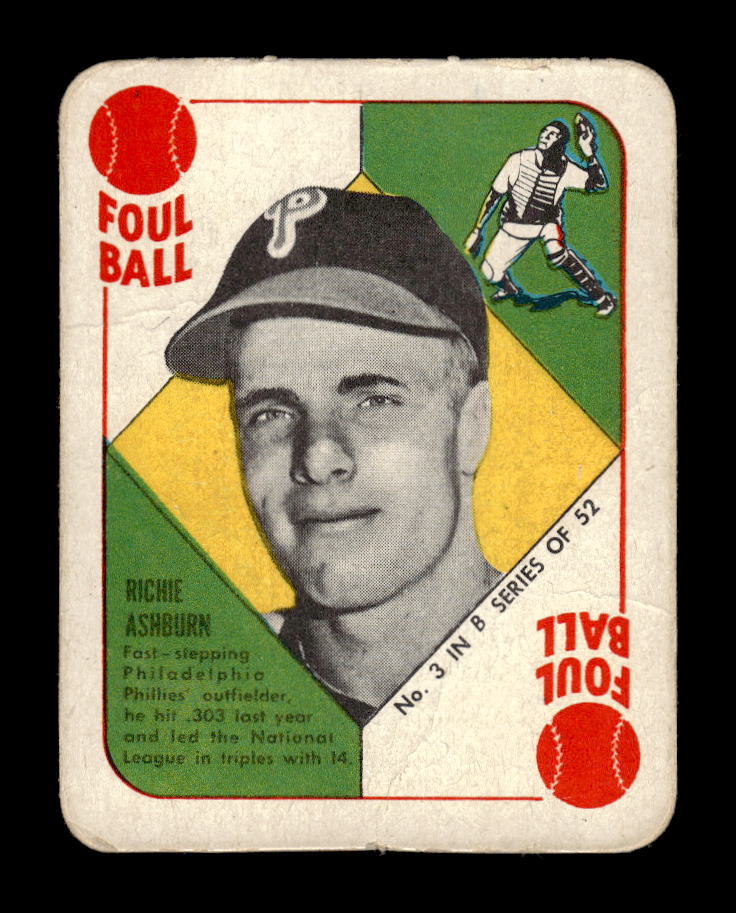 1951 Topps Blue Backs #3 Richie Ashburn Philadelphia Phillies Poor 10012717