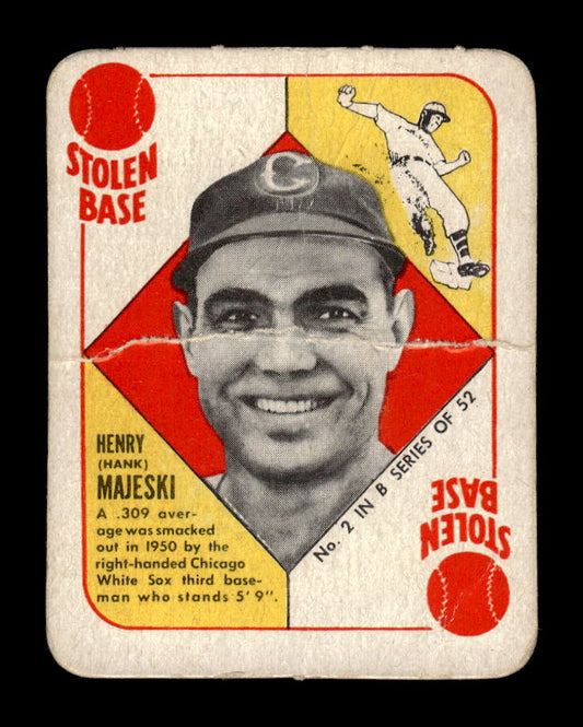 1951 Topps Blue Backs #2 Hank Majeski Chicago White Sox Poor 10012719