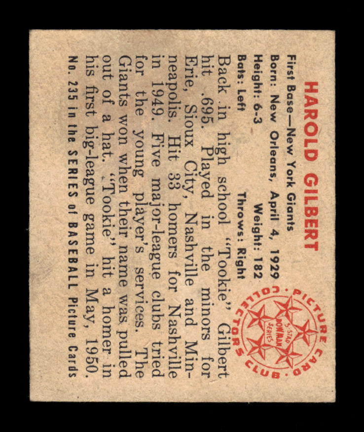 1950 Bowman #235 Harold Gilbert New York Giants Poor 10012738