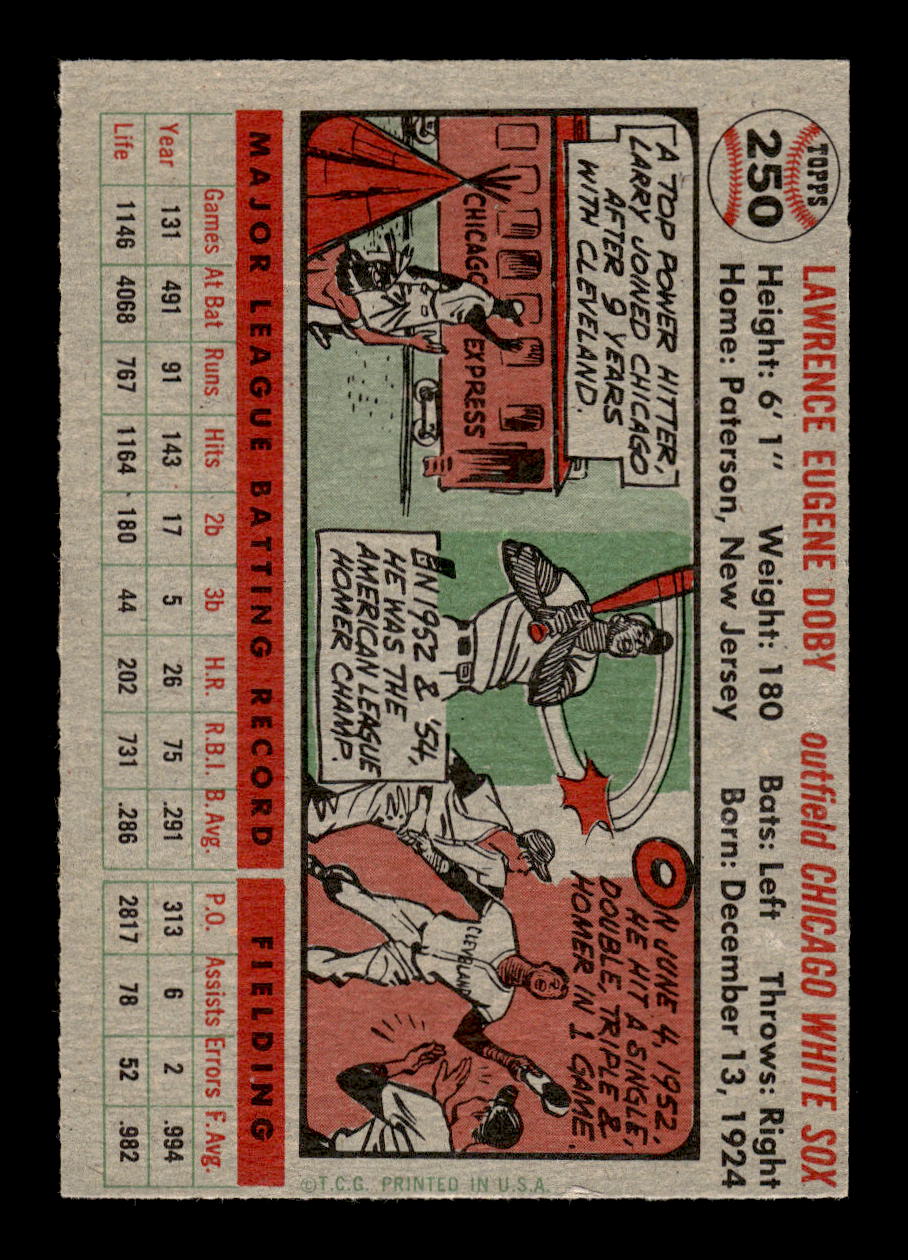 1956 Topps #250 Larry Doby Chicago White Sox NMT 10012772