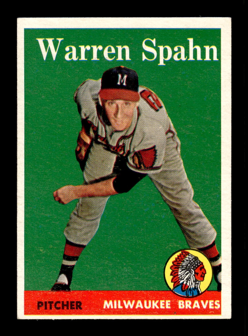 0004 - 1958 Topps #270 Warren Spahn Milwaukee Braves EX 10012785