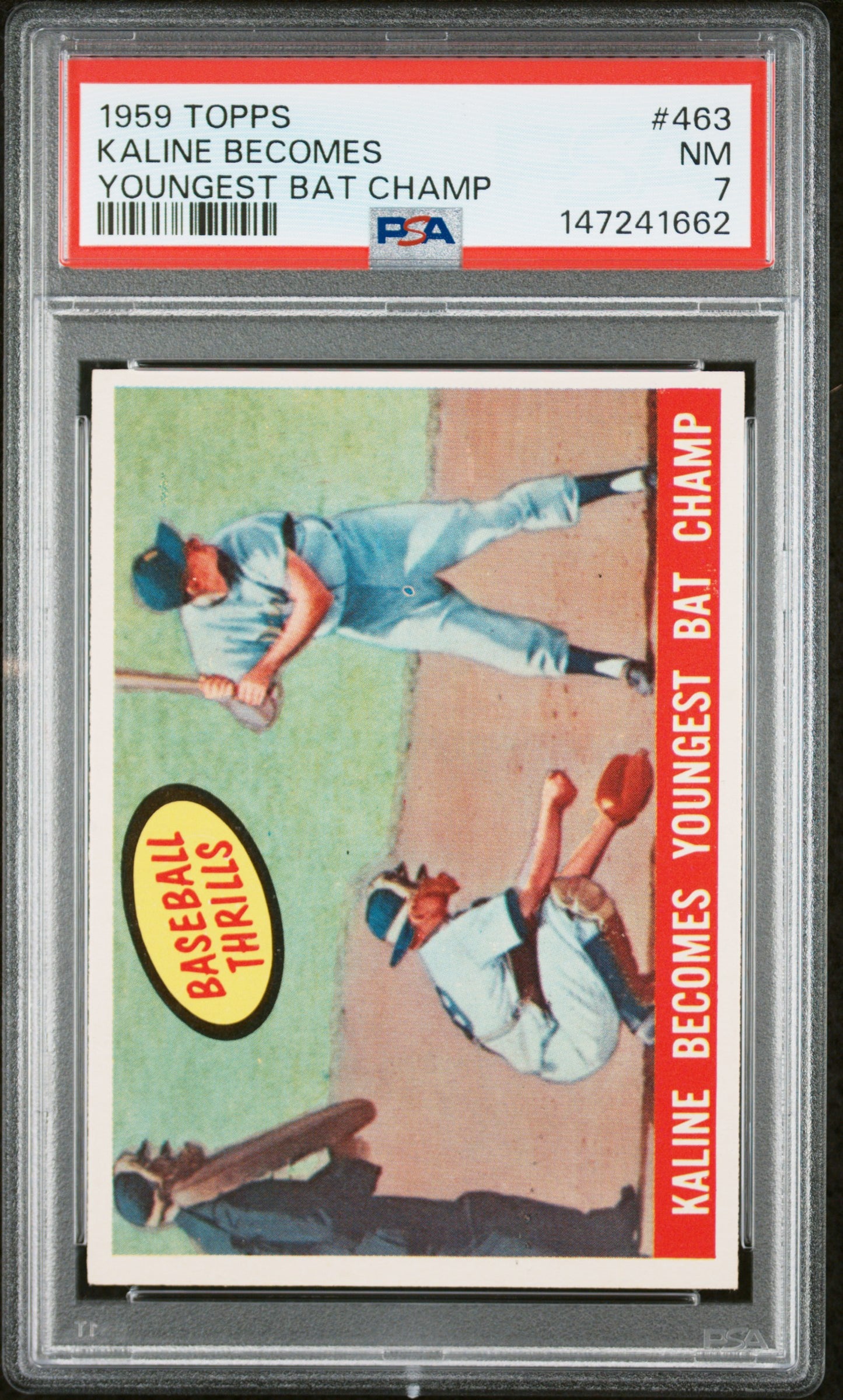 1959 Topps #463 Kaline Becomes Youngest Bat Champ PSA 7 SN 147241662