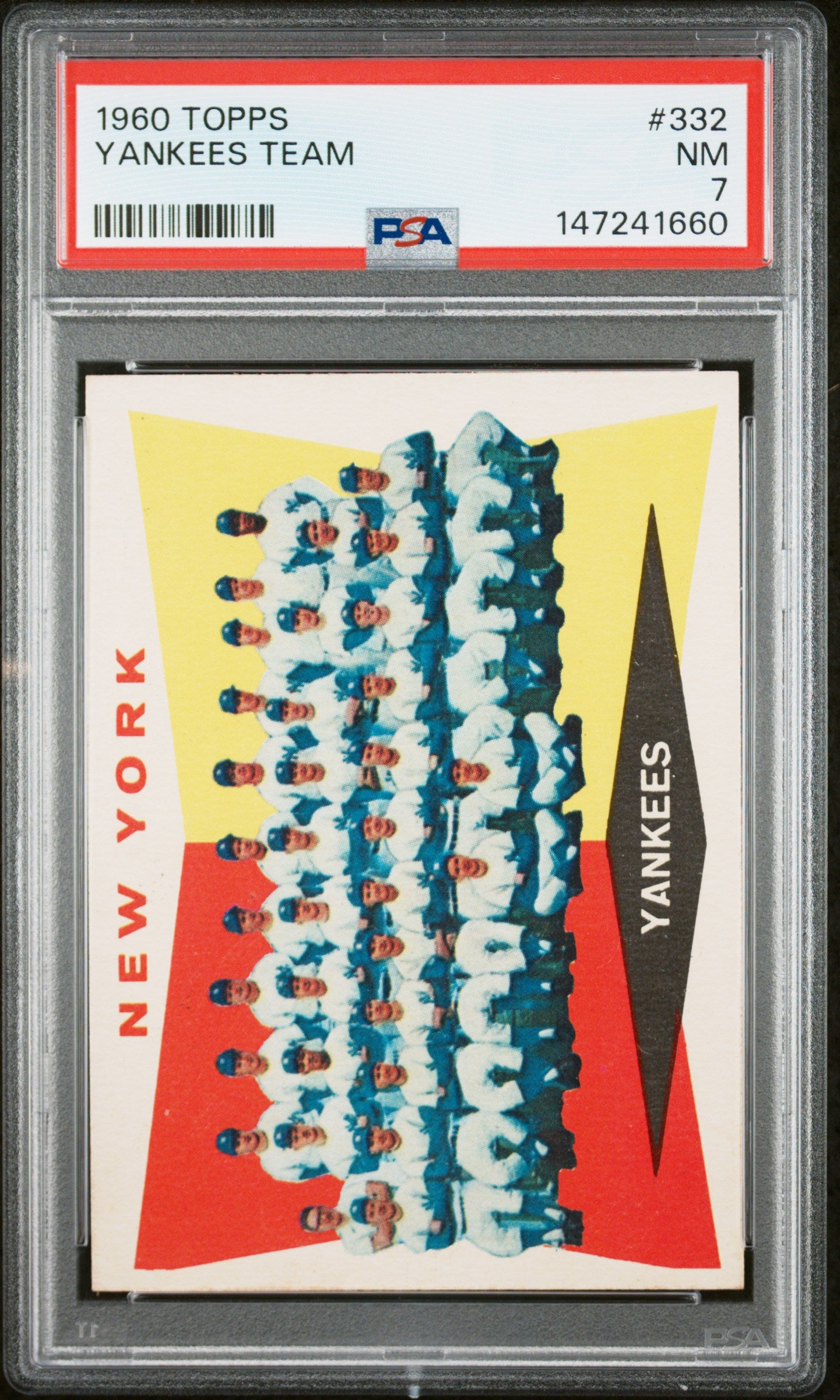 1960 Topps #332 Yankees Team PSA 7 SN 147241660