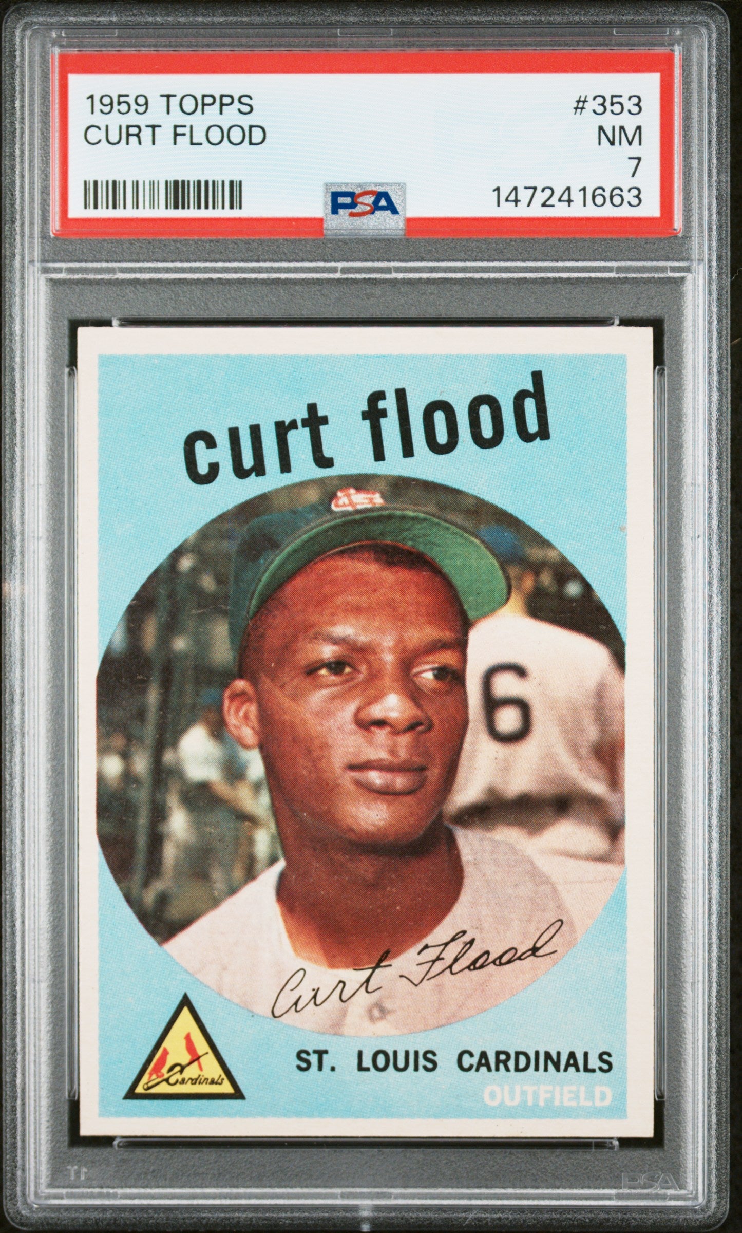 1959 Topps #353 Curt Flood PSA 7 SN 147241663