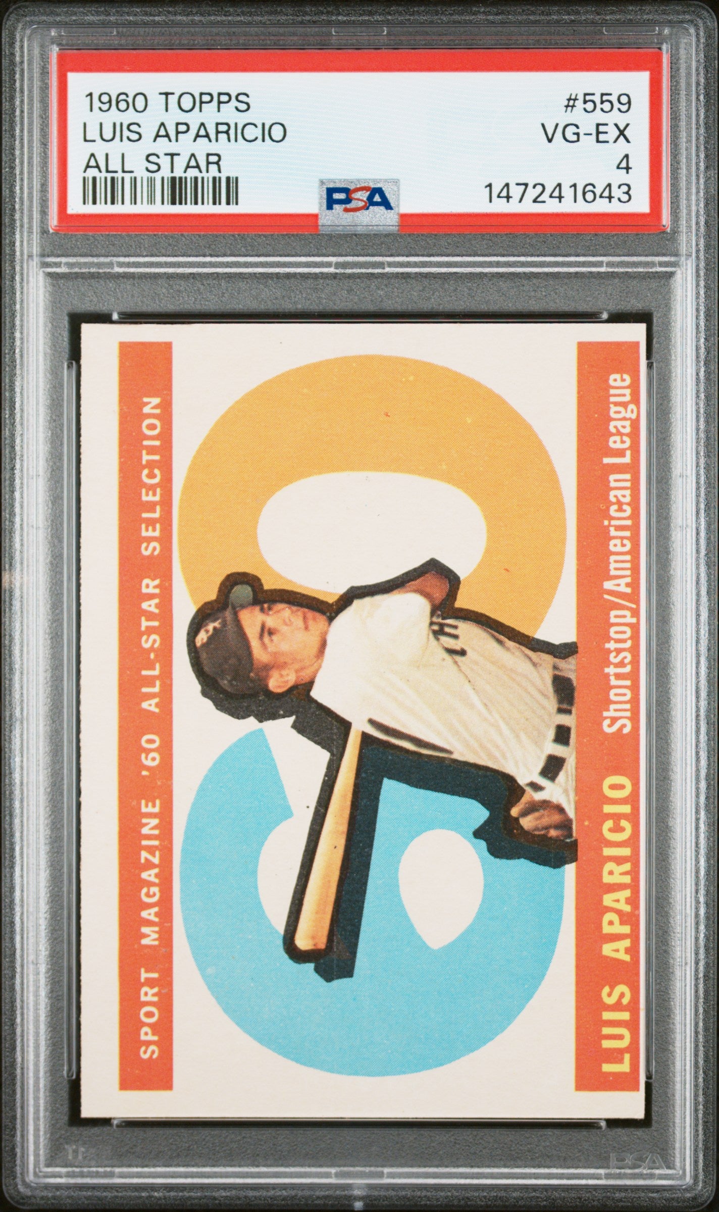 1960 Topps #559 Luis Aparicio All Star PSA 4 SN 147241643