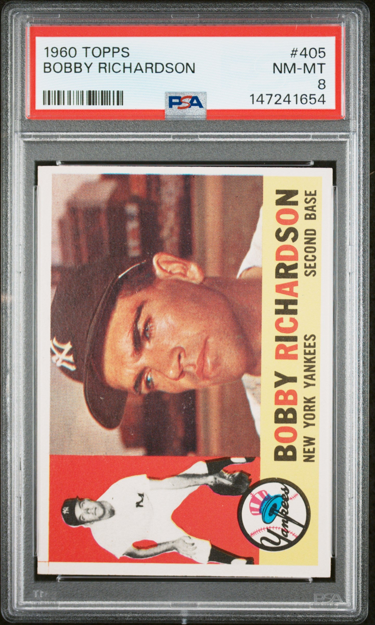 1960 Topps #405 Bobby Richardson PSA 8 SN 147241654