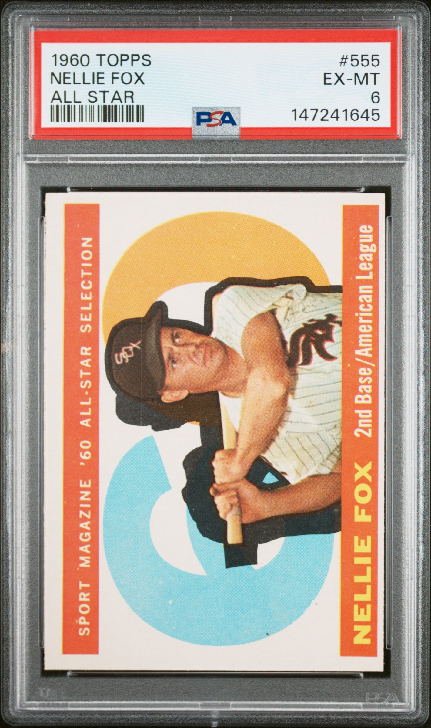 1960 Topps #555 Nellie Fox All Star PSA 6 SN 147241645