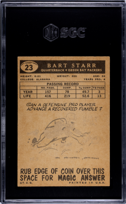 1959 Topps #23 Bart Starr SGC 5 SN 4229697