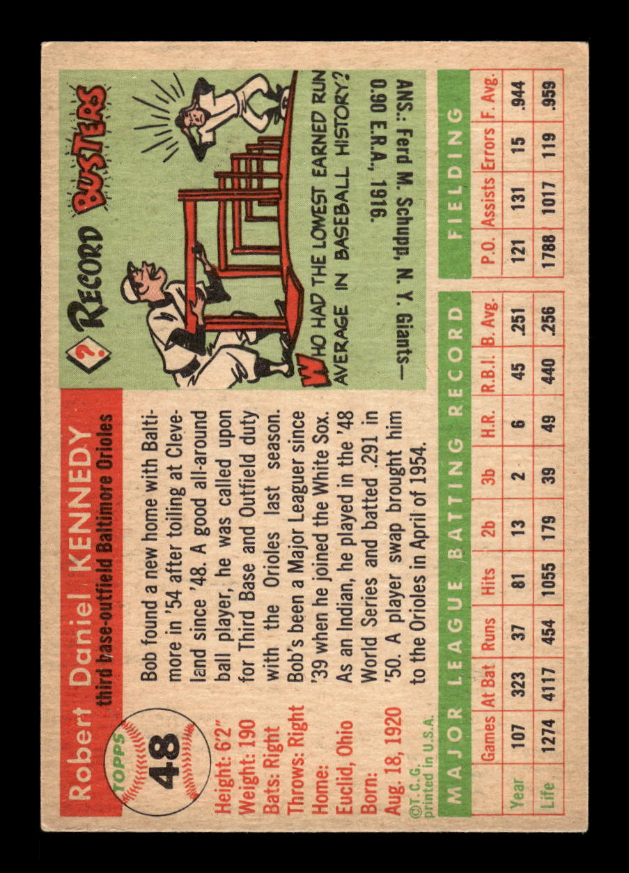 1955 Topps #48 Bob Kennedy Baltimore Orioles EX 10012839