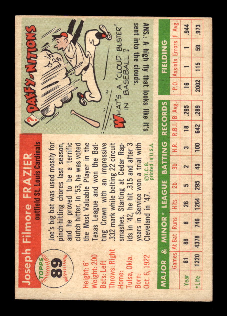 1955 Topps #89 Joe Frazier St. Louis Cardinals EX 10012861