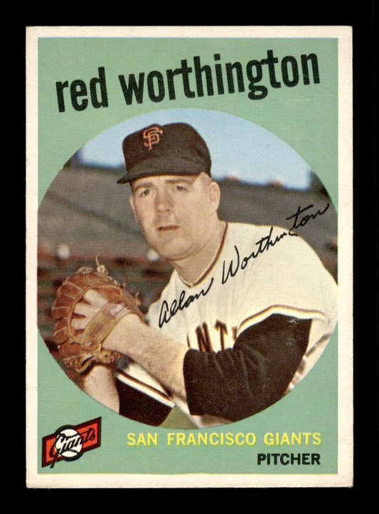 1959 Topps #28 Red Worthington San Francisco Giants EXMT 10012920