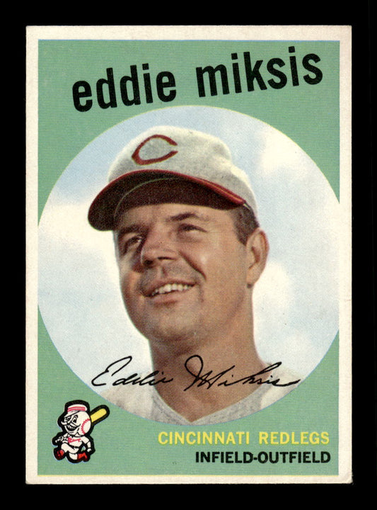 1959 Topps #58 Eddie Miksis Cincinnati Redlegs EXMT 10012929