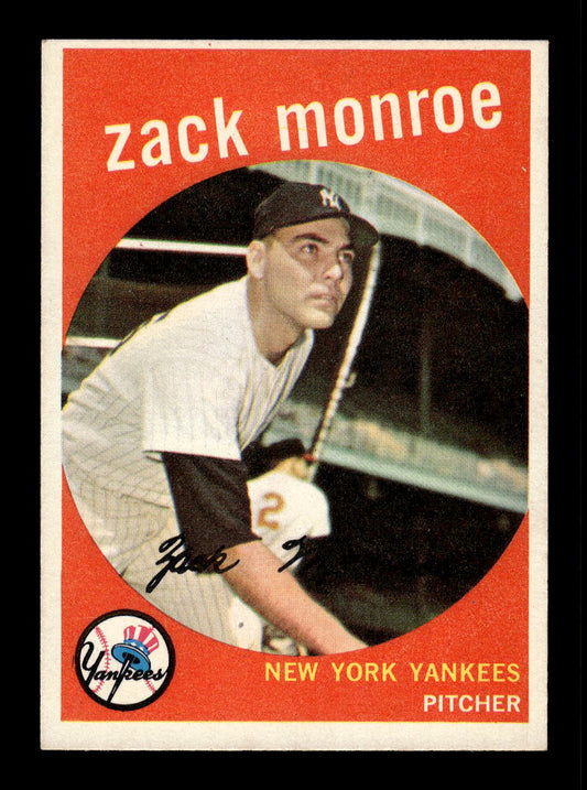 1959 Topps #108 Zack Monroe New York Yankees EXMT 10012945