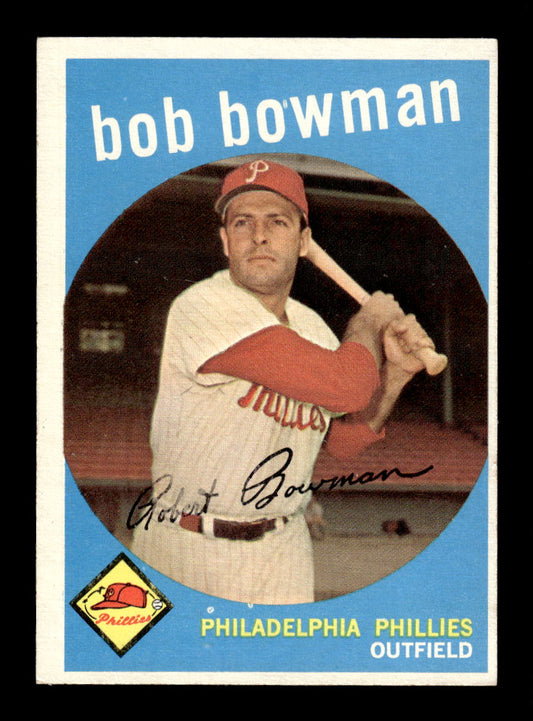 1959 Topps #221b Bob Bowman Philadelphia Phillies EXMT 10012987