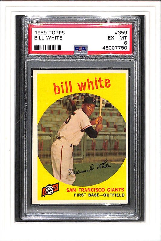 1959 Topps #359 Bill White PSA 6 SN 48007750