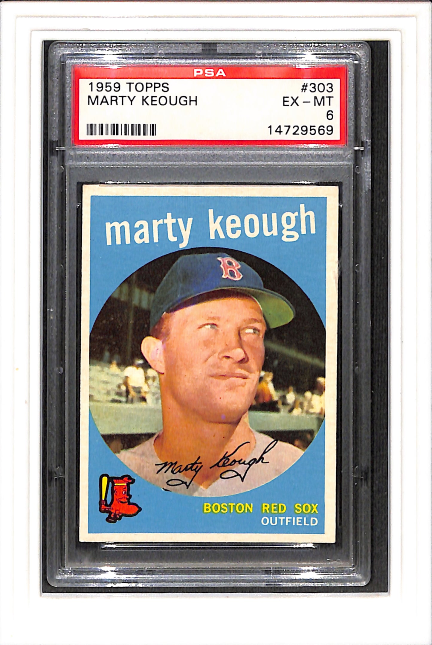 1959 Topps #303 Marty Keough PSA 6 SN 14729569