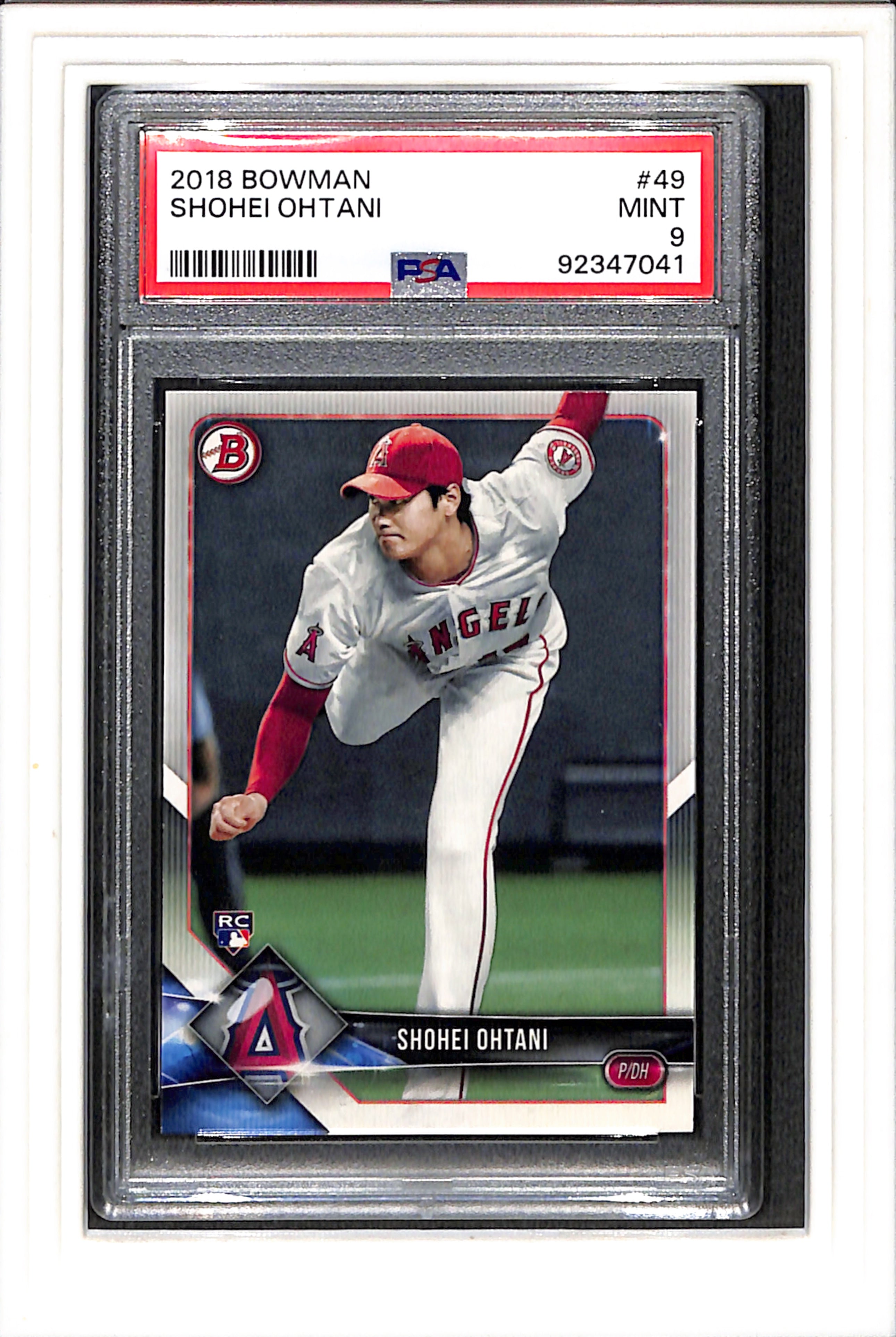スポーツ選手 2018 Bowman Shohei Ohtani #49 2018 Bowman #49 Shohei Ohtani PSA 9 SN 92347041 – Hall of Fame
