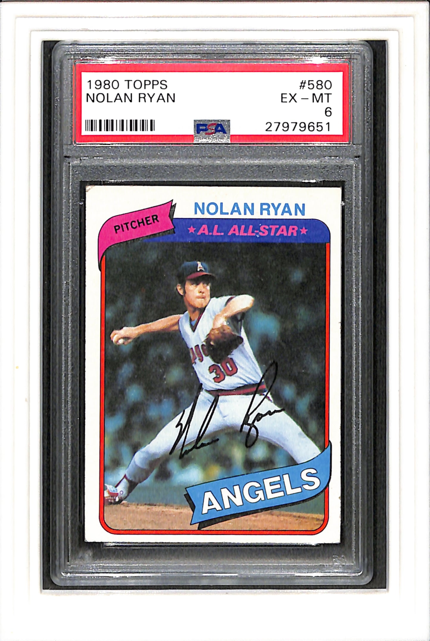 1980 Topps #580 Nolan Ryan PSA 6 SN 27979651