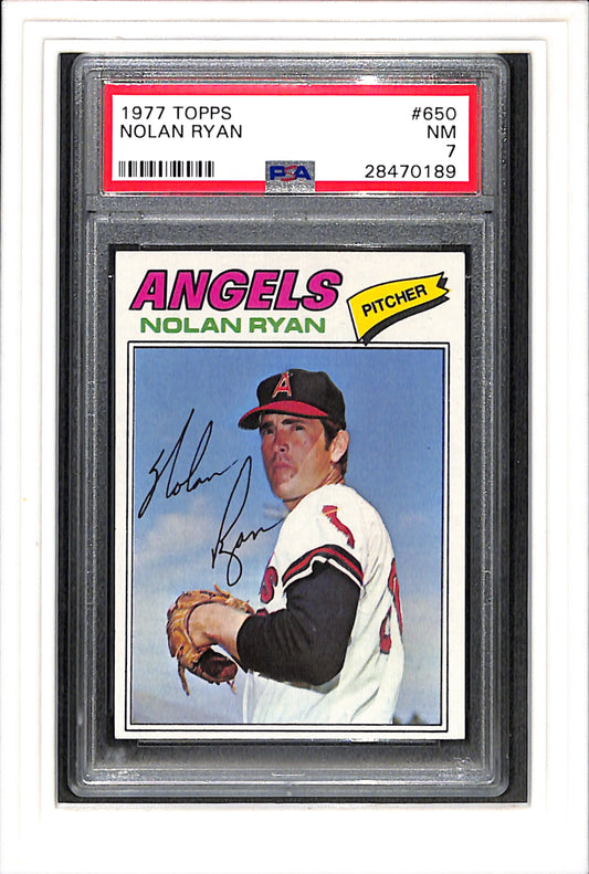 1977 Topps #650 Nolan Ryan PSA 7 SN 28470189