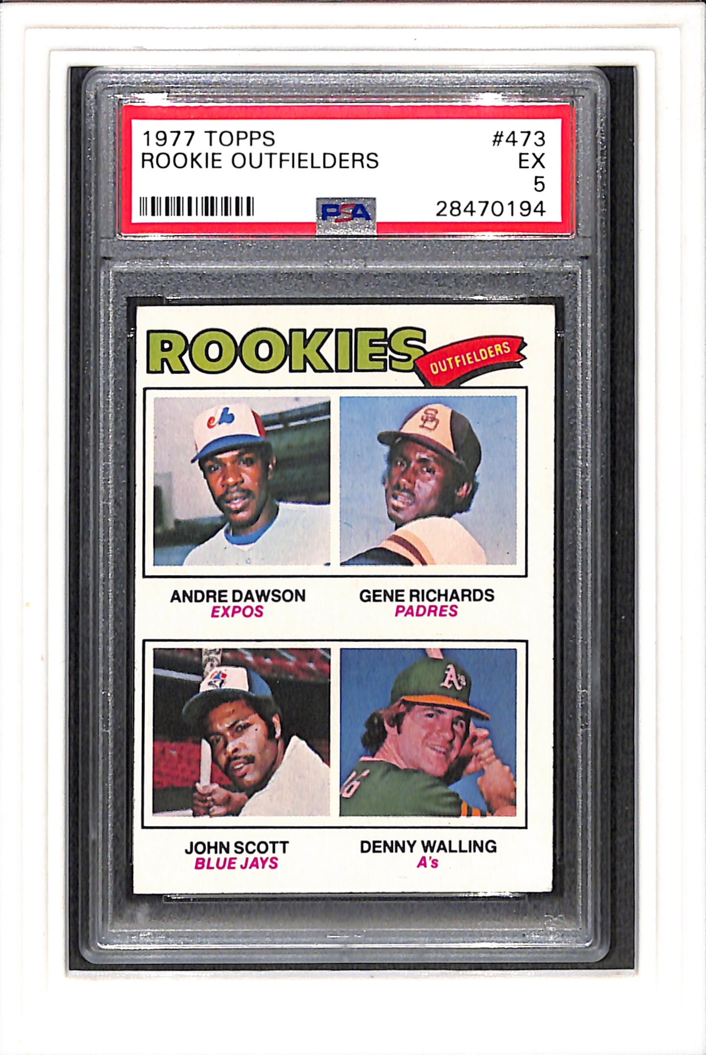 1977 Topps #473 Rookie Outfielders PSA 5 SN 28470194