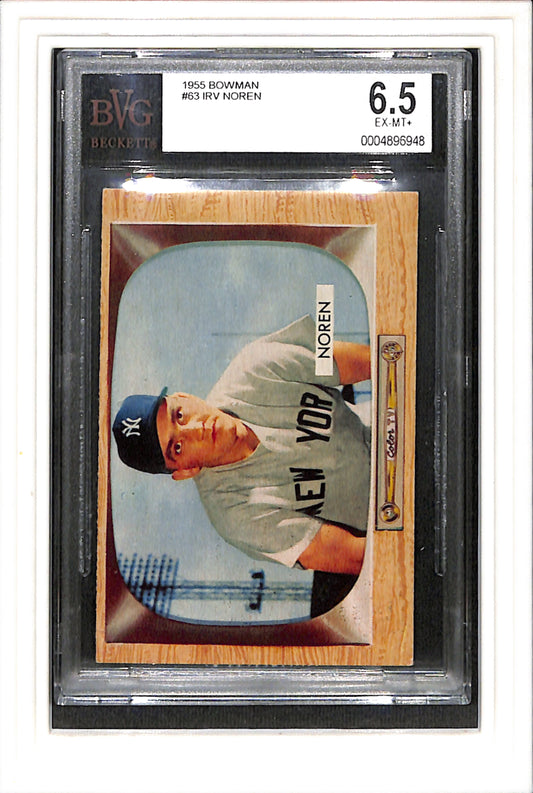 1955 Bowman #63 Irv Noren BVG 6.5 SN 0004896948