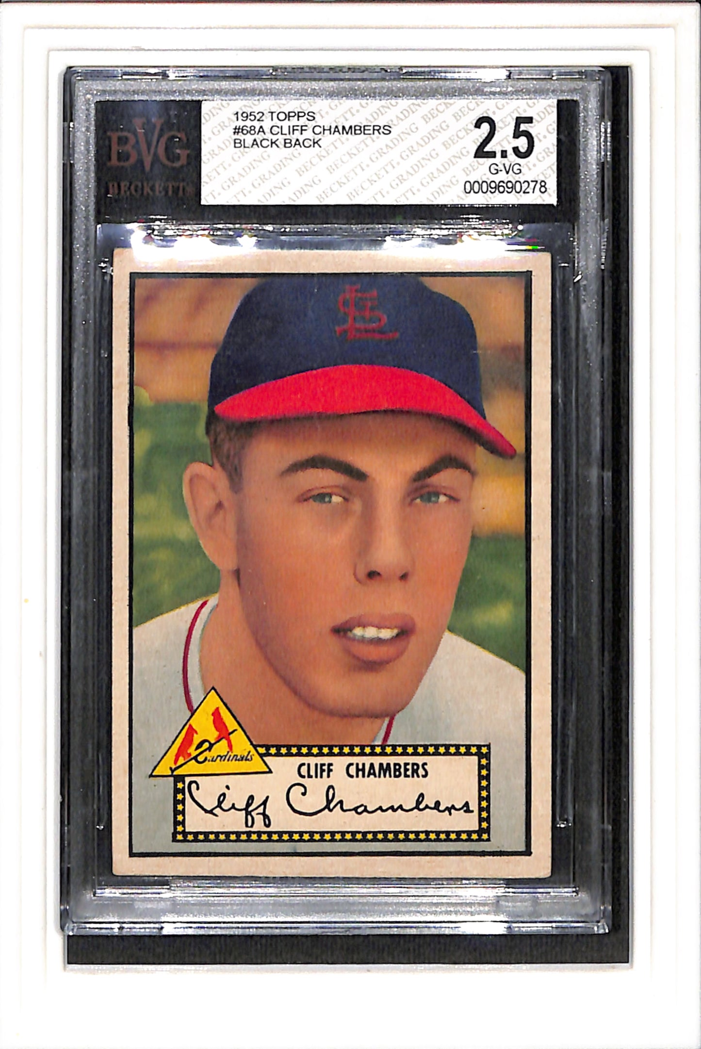 1952 Topps #68 Cliff Chambers Black BVG 2.5 SN 0009690278