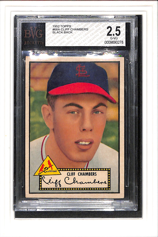 1952 Topps #68 Cliff Chambers Black BVG 2.5 SN 0009690278