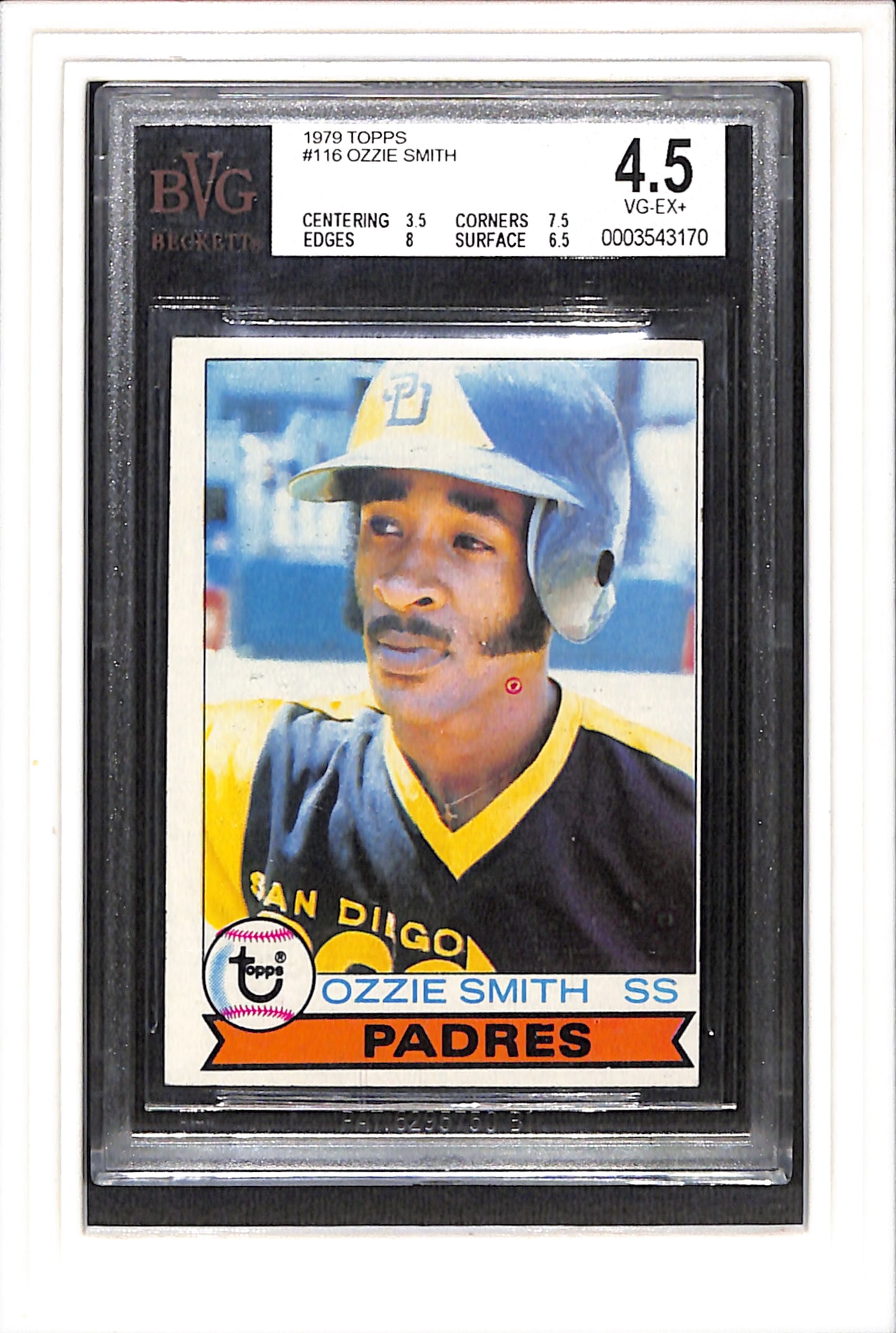 1979 Topps #116 Ozzie Smith BVG 4.5 SN 0003543170