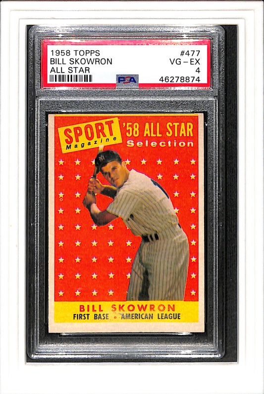 1958 Topps #477 Bill Skowron All Star PSA 4 SN 46278874