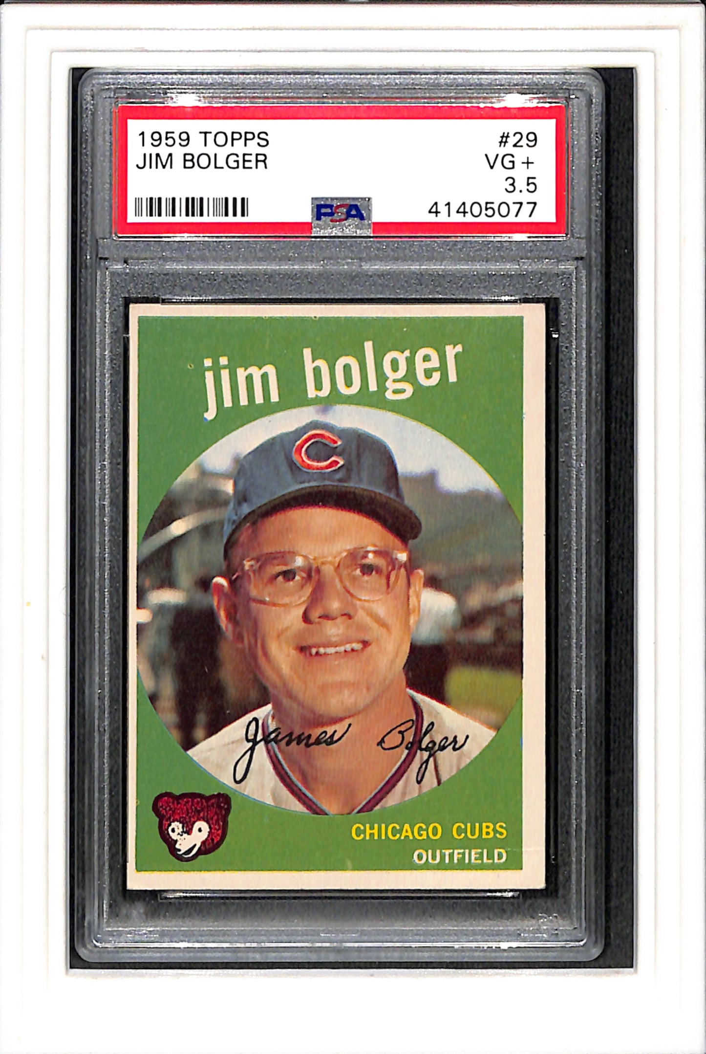 1959 Topps #29 Jim Bolger PSA 3.5 SN 41405077
