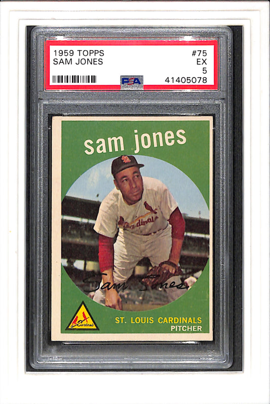 1959 Topps #75 Sam Jones PSA 5 SN 41405078