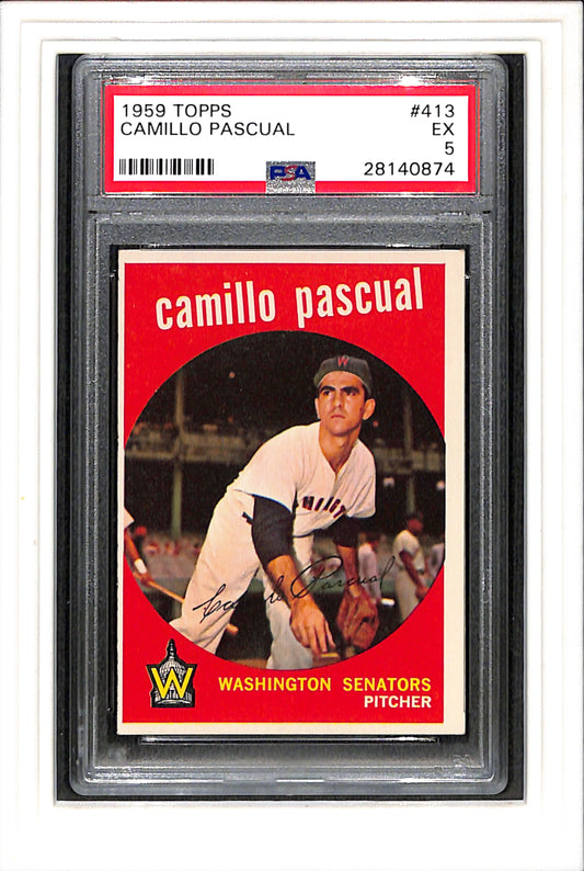 1959 Topps #413 Camillo Pascual PSA 5 SN 28140874