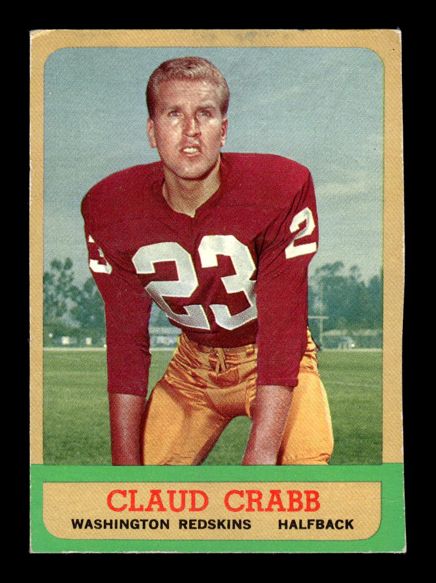 1963 Topps #168 Claude Crabb Washington Redskins EX 10013111