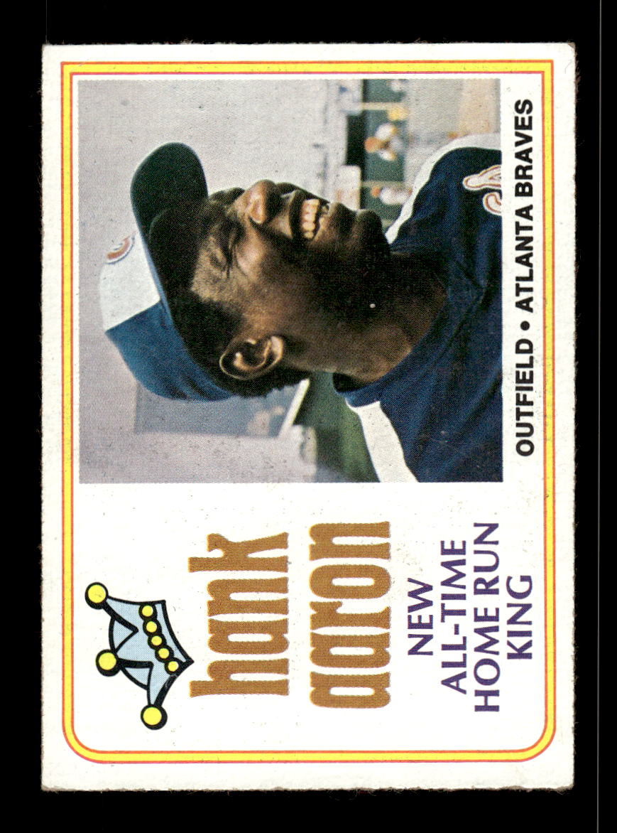 1974 Topps #1 Hank Aaron: New All-Time Home Run King Atlanta Braves EX 10013153