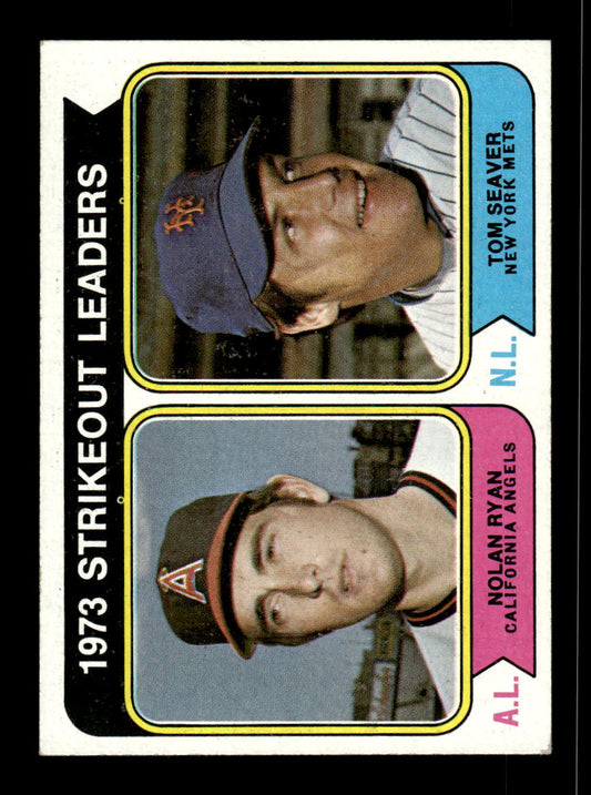 1974 Topps #207 1973 Strikeout Leaders (Nolan Ryan / Tom Seaver) EX 10013163