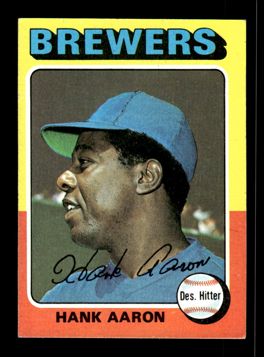 1975 Topps #660 Hank Aaron Milwaukee Brewers EX 10013167
