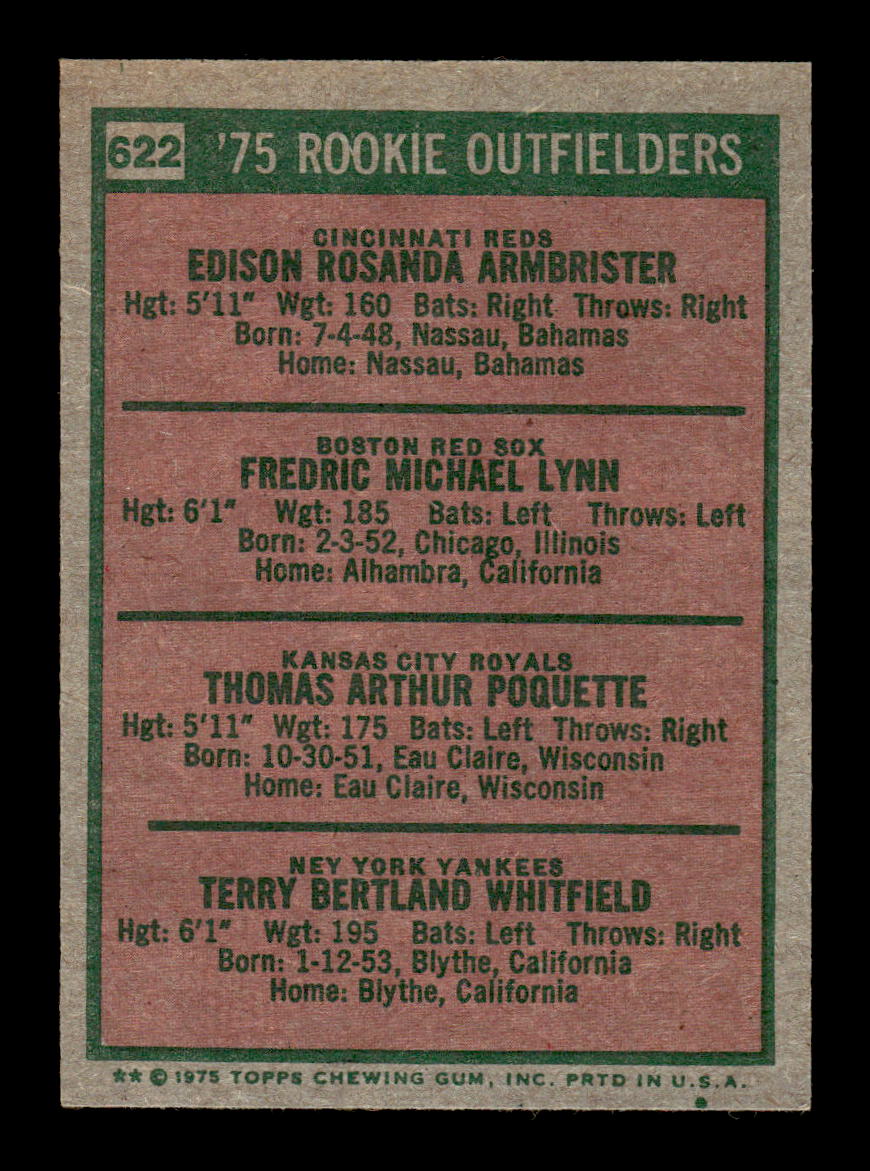 1975 Topps #622 Fred Lynn RC Red Sox EXMT 10013174