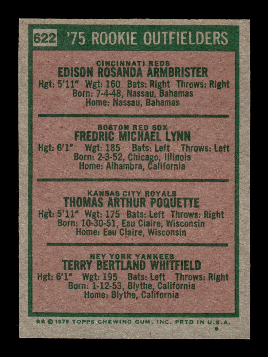 1975 Topps #622 Fred Lynn RC Red Sox EXMT 10013176