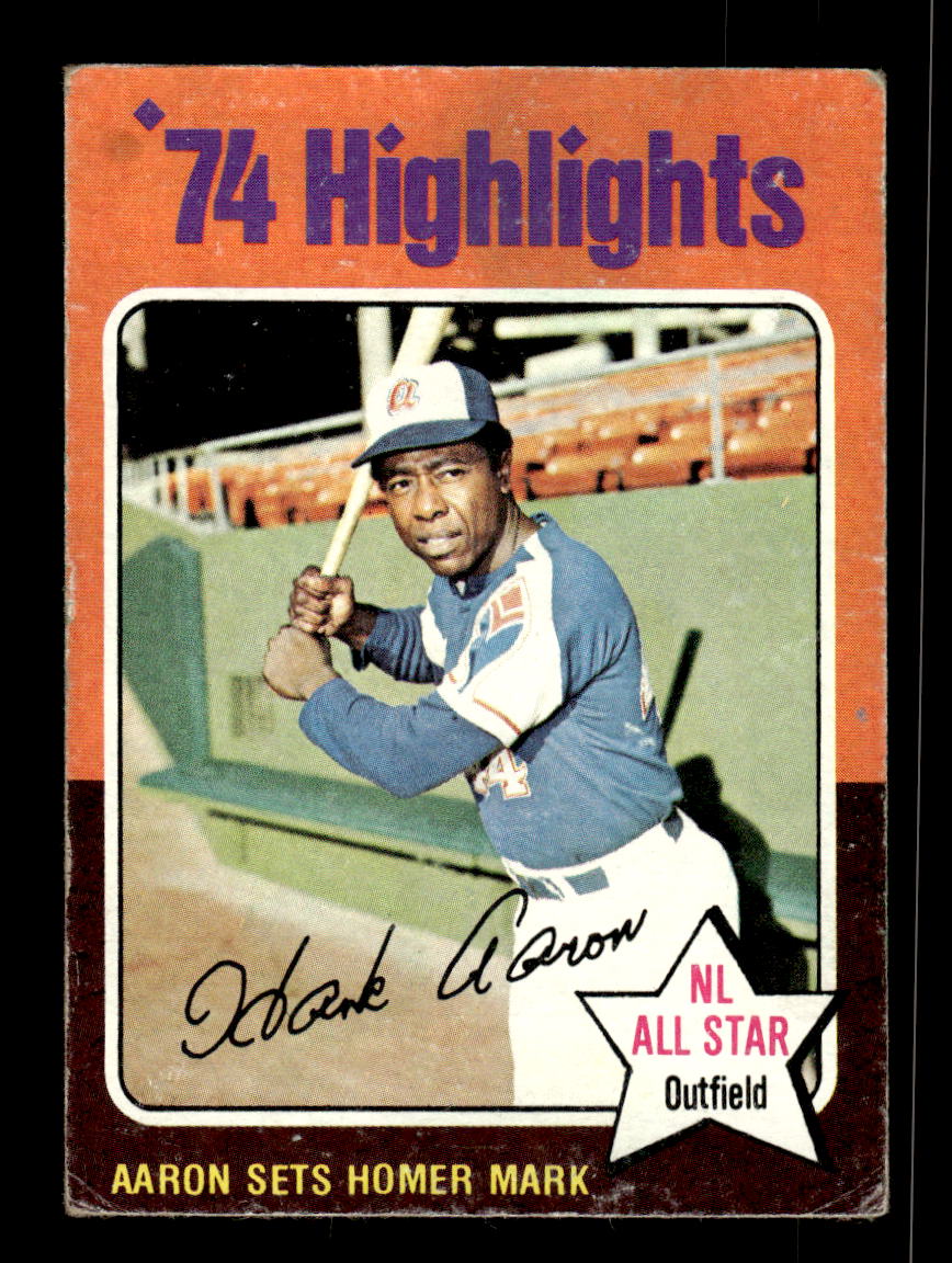 1975 Topps #1 Hank Aaron Atlanta Braves VGEX 10013178